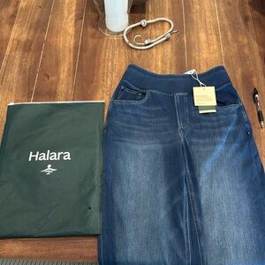 Halara Flex™ High Waisted Pockets Baggy Wide Leg Washed Casual Jeans